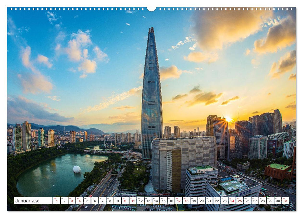 Skylines der schönsten Metropolen weltweit (CALVENDO Premium Wandkalender 2026)