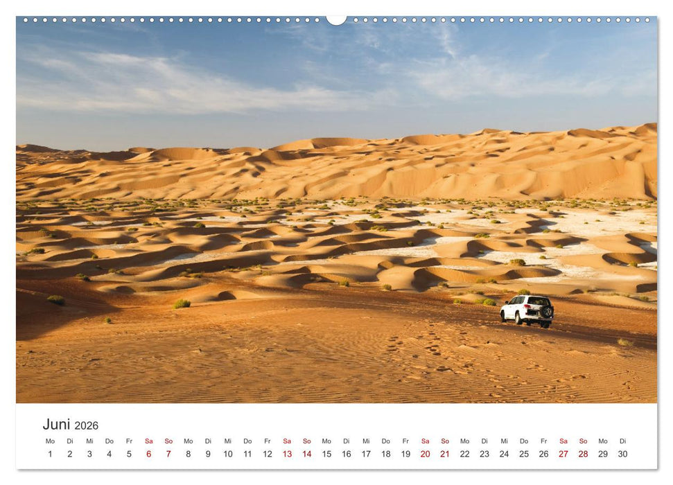 Die Dünen in der Wüste von Abu Dhabi (CALVENDO Premium Wandkalender 2026)
