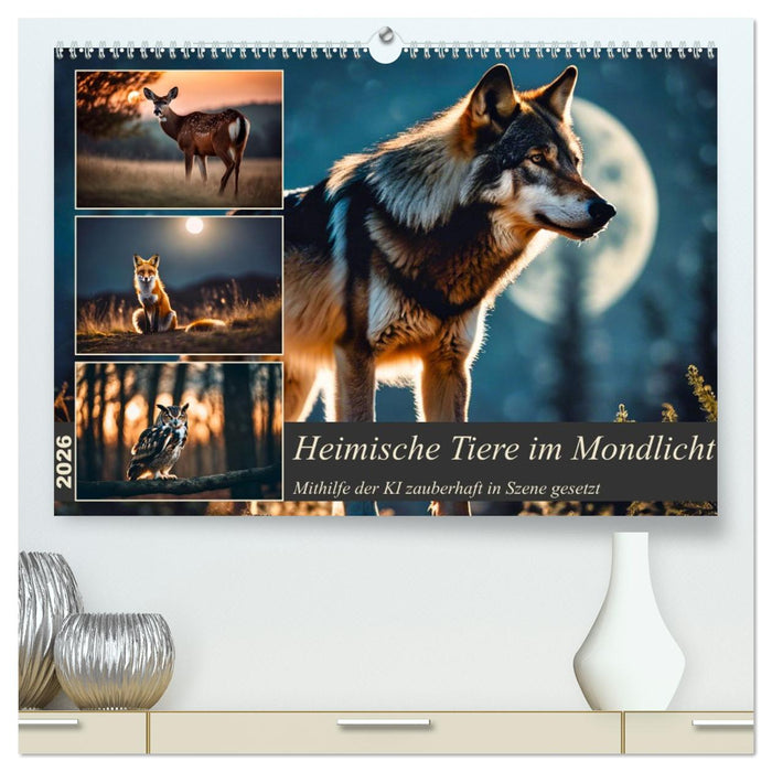 Heimische Tiere im Mondlicht (CALVENDO Premium Wandkalender 2026)