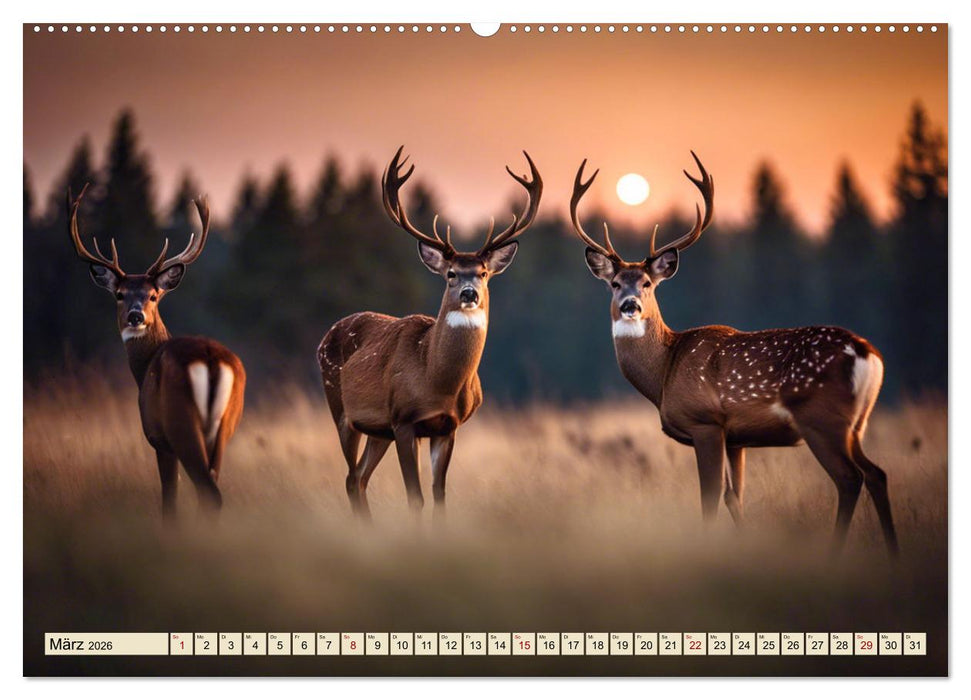 Heimische Tiere im Mondlicht (CALVENDO Premium Wandkalender 2026)