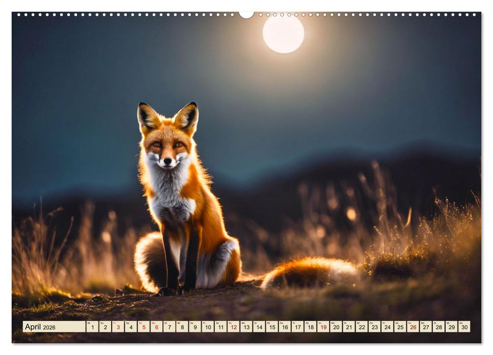 Heimische Tiere im Mondlicht (CALVENDO Premium Wandkalender 2026)