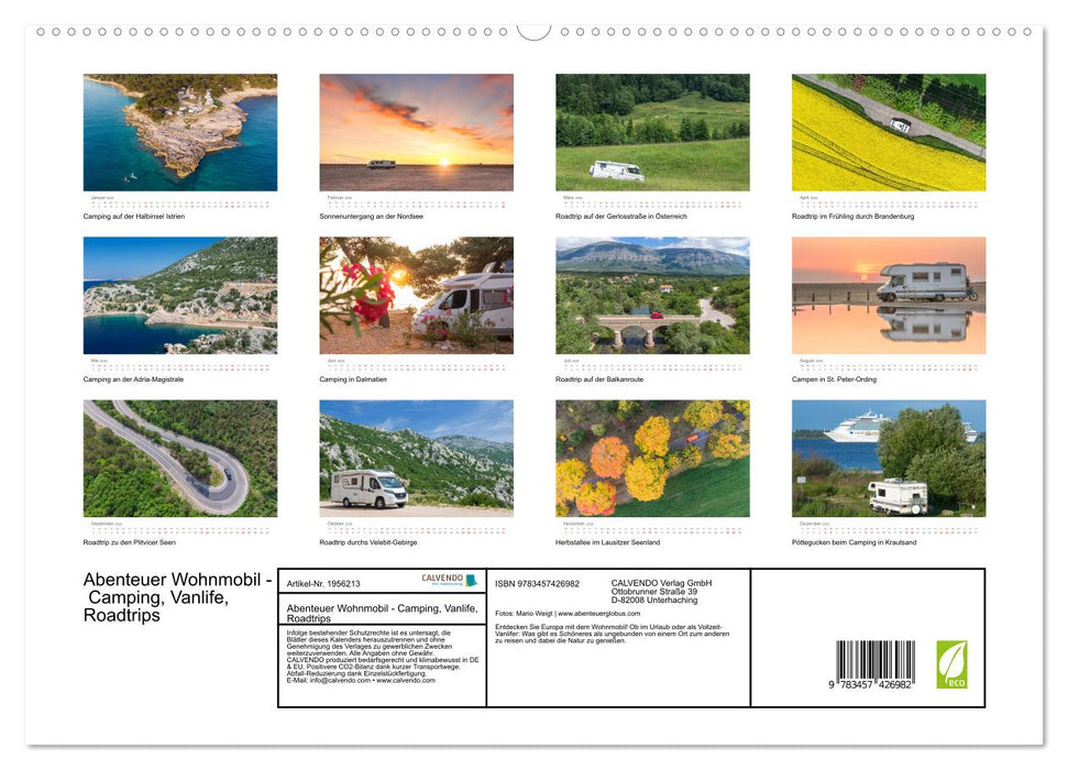 Abenteuer Wohnmobil - Camping, Vanlife, Roadtrips (CALVENDO Premium Wandkalender 2026)