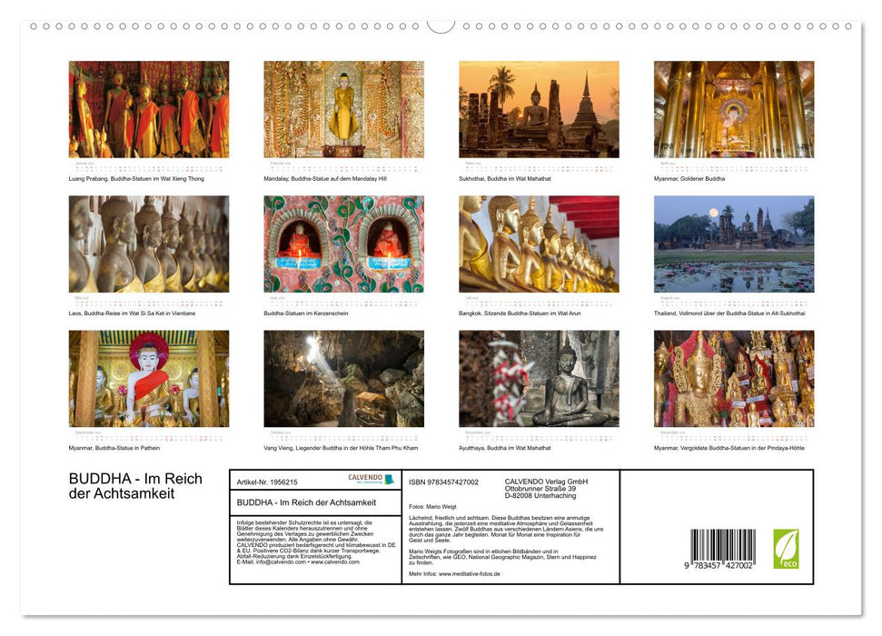 BUDDHA - Im Reich der Achtsamkeit (CALVENDO Premium Wandkalender 2026)
