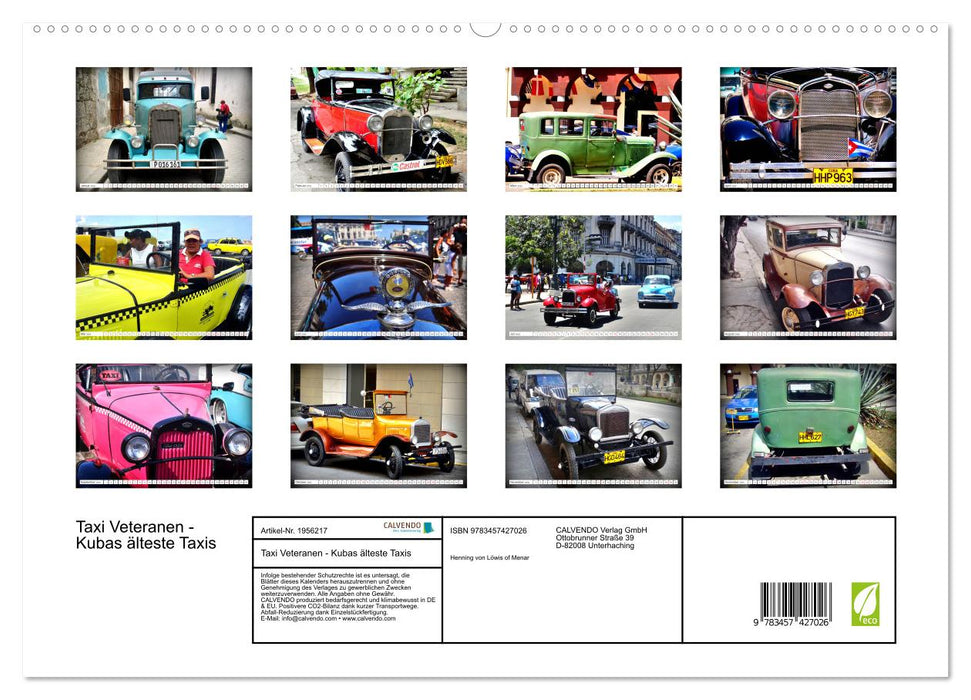 Taxi Veteranen - Kubas älteste Taxis (CALVENDO Premium Wandkalender 2026)