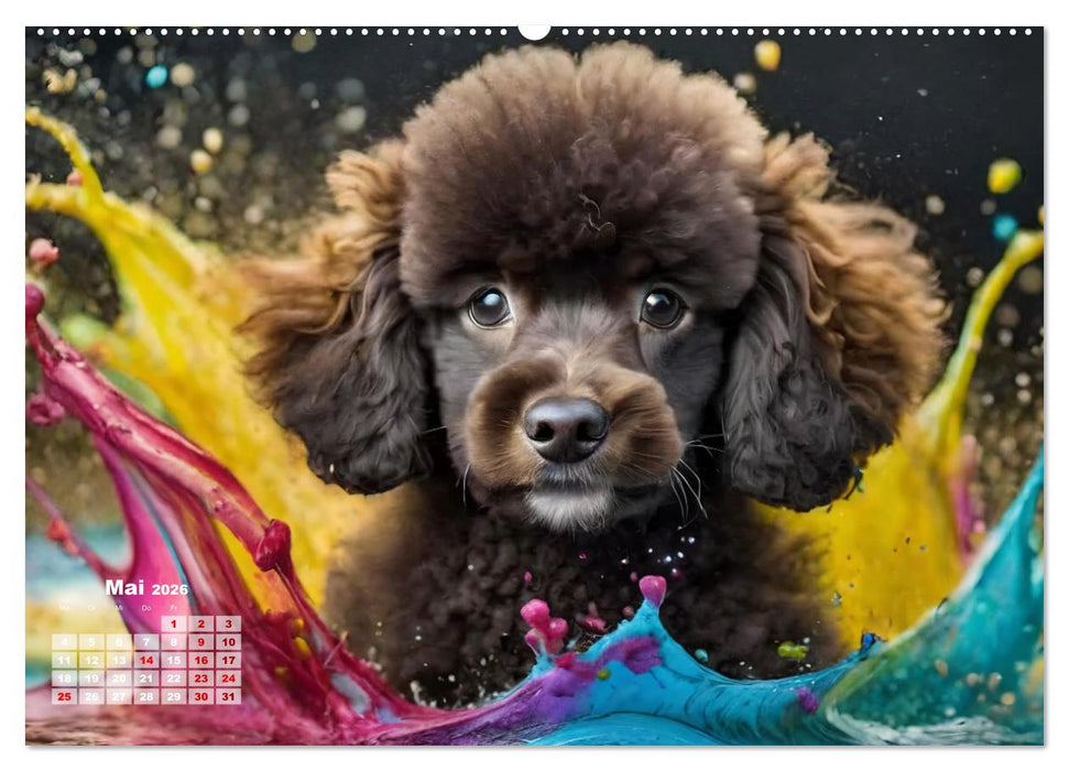 Splash - Hunde im Farbrausch (CALVENDO Premium Wandkalender 2026)