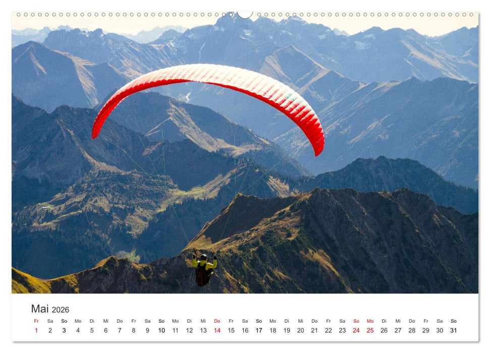 Paragleiten - Der Wunsch vom Fliegen. (CALVENDO Premium Wandkalender 2026)