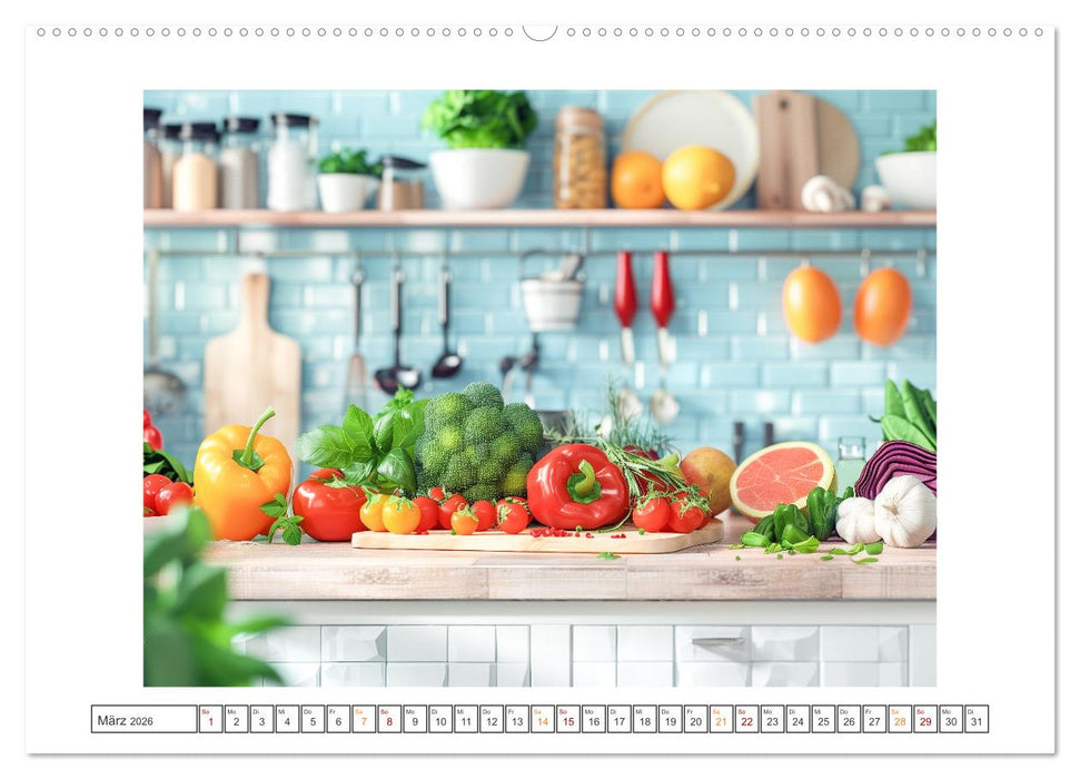 Mediterrane Küche (CALVENDO Premium Wandkalender 2026)