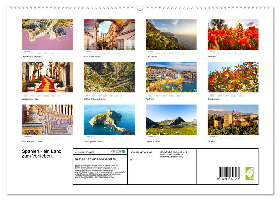 Spanien - ein Land zum Verlieben. (CALVENDO Premium Wandkalender 2026)