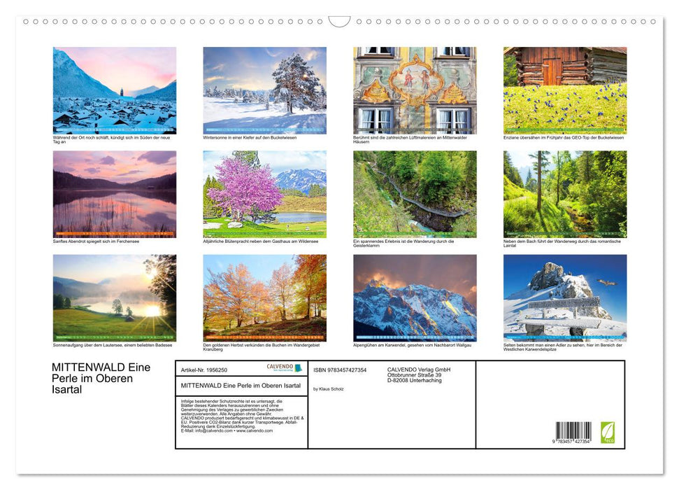 MITTENWALD Eine Perle im Oberen Isartal (CALVENDO Wandkalender 2026)