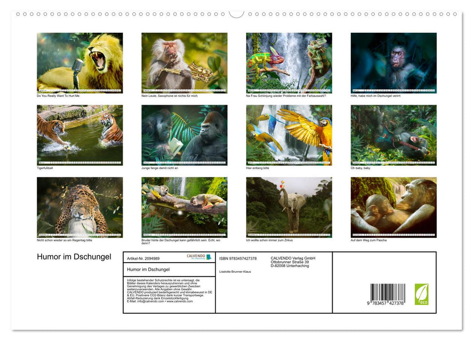 Humor im Dschungel (CALVENDO Premium Wandkalender 2026)