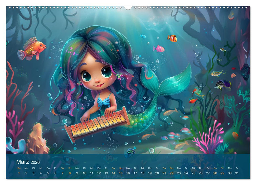Kleine Meerjungfrauen (CALVENDO Premium Wandkalender 2026)