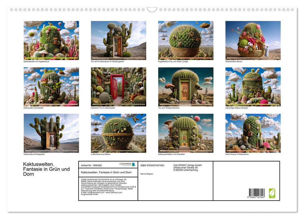 Kaktuswelten. Fantasie in Grün und Dorn (CALVENDO Wandkalender 2026)