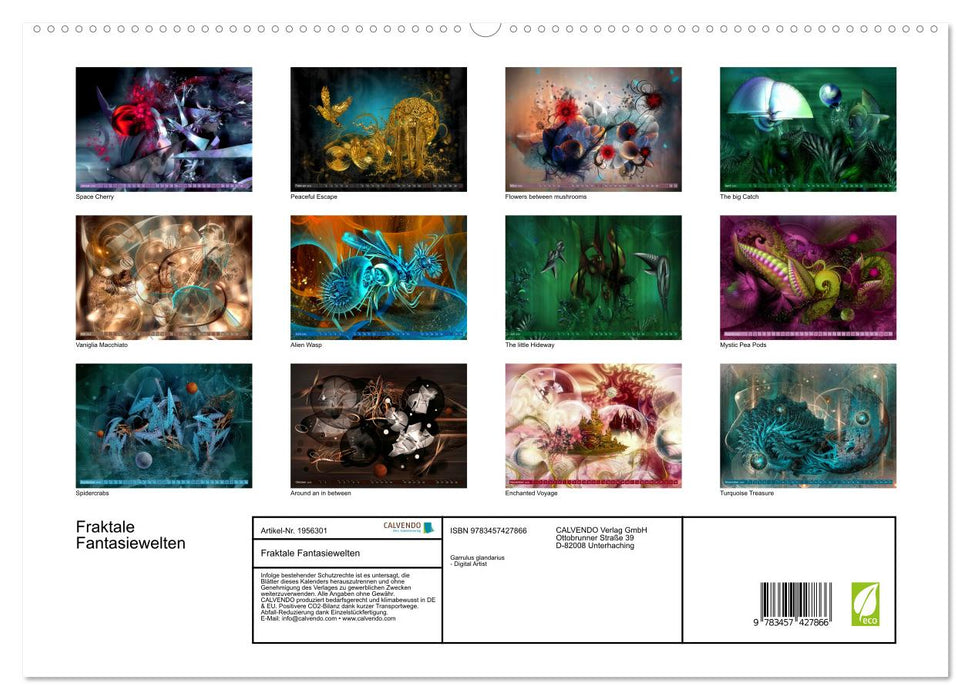 Fraktale Fantasiewelten (CALVENDO Premium Wandkalender 2026)