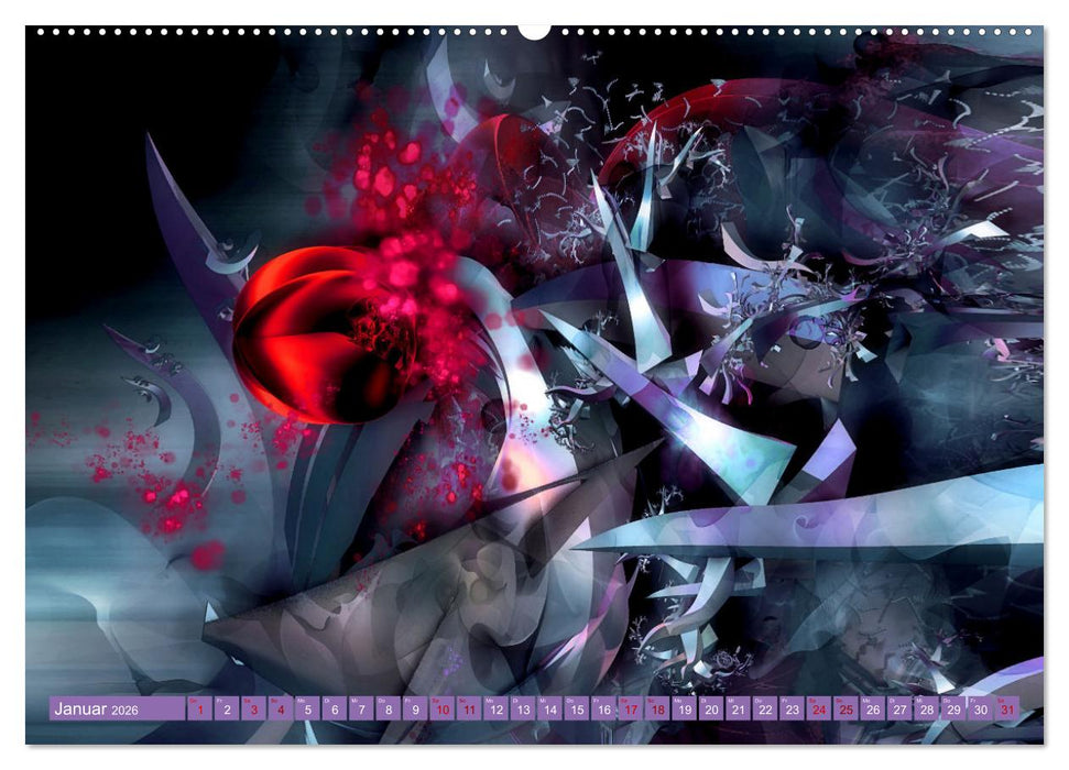 Fraktale Fantasiewelten (CALVENDO Premium Wandkalender 2026)