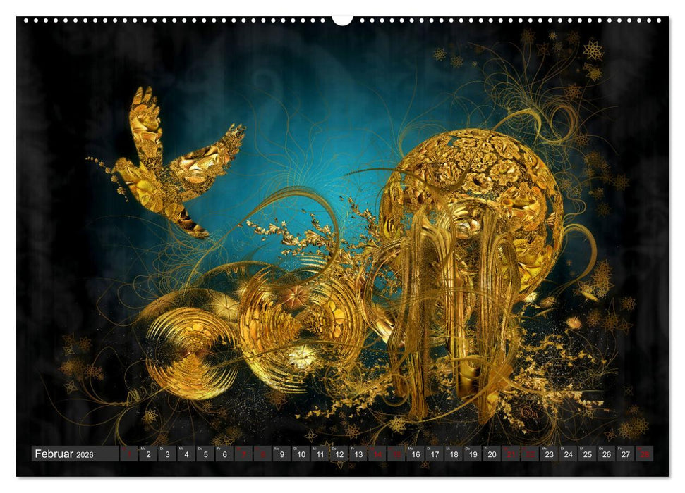 Fraktale Fantasiewelten (CALVENDO Premium Wandkalender 2026)