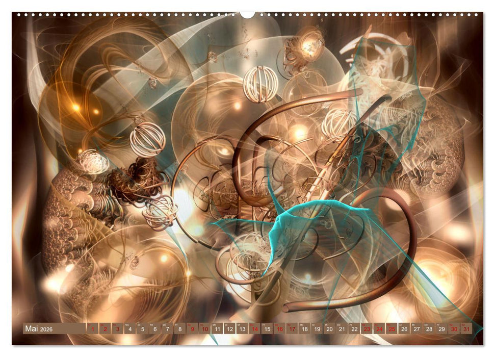 Fraktale Fantasiewelten (CALVENDO Premium Wandkalender 2026)