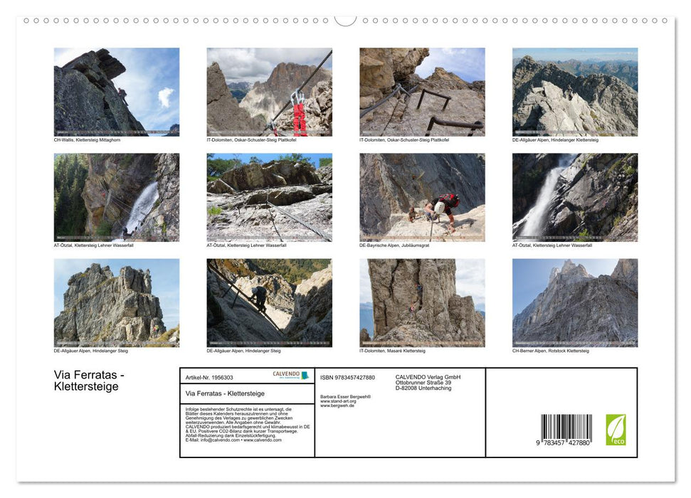 Via Ferratas - Klettersteige (CALVENDO Premium Wandkalender 2026)
