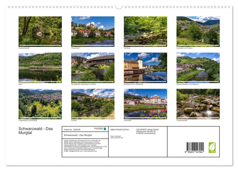 Schwarzwald - Das Murgtal (CALVENDO Premium Wandkalender 2026)