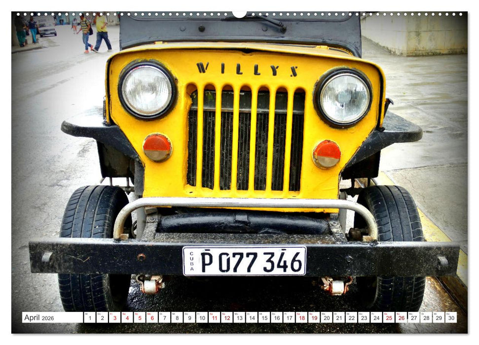 Willys Jeep - Eine amerikanische Legende auf Kuba (CALVENDO Premium Wandkalender 2026)