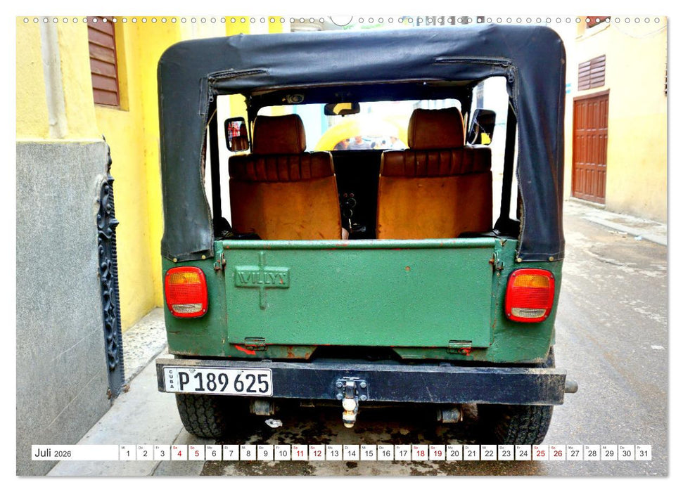 Willys Jeep - Eine amerikanische Legende auf Kuba (CALVENDO Premium Wandkalender 2026)