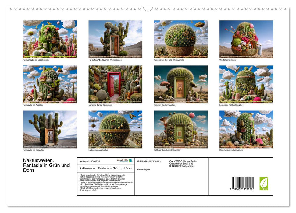 Kaktuswelten. Fantasie in Grün und Dorn (CALVENDO Premium Wandkalender 2026)