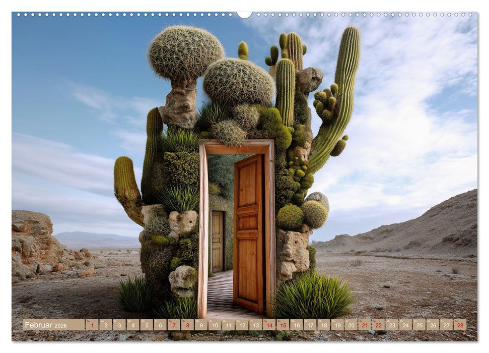 Kaktuswelten. Fantasie in Grün und Dorn (CALVENDO Premium Wandkalender 2026)
