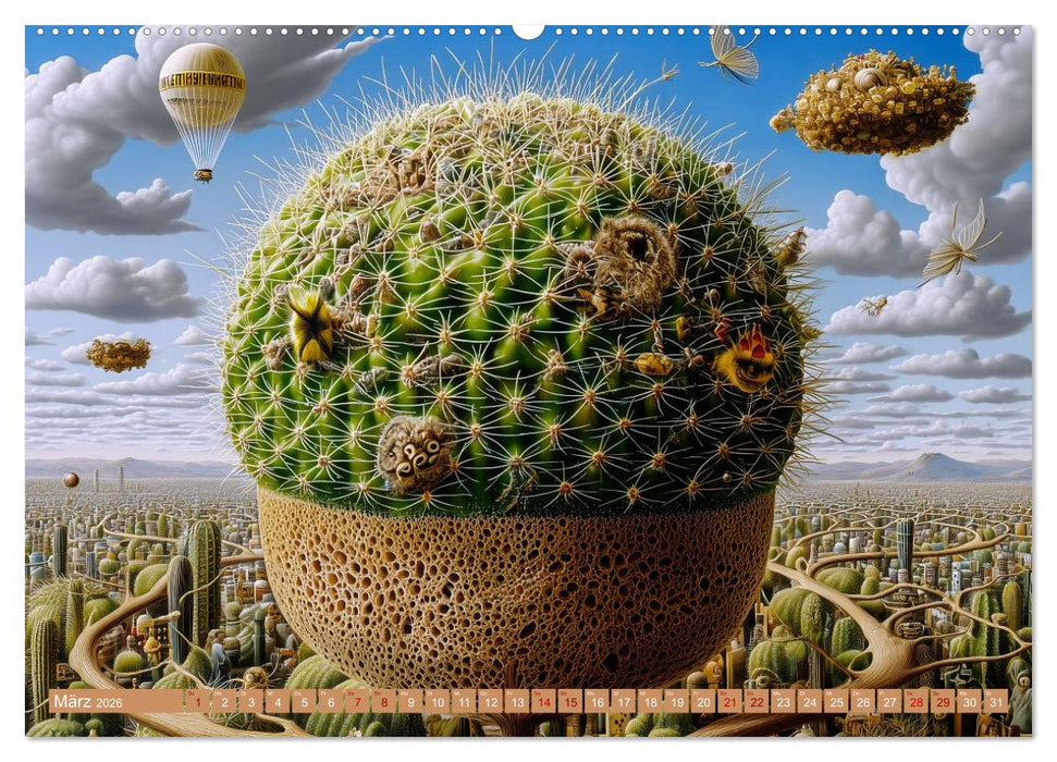 Kaktuswelten. Fantasie in Grün und Dorn (CALVENDO Premium Wandkalender 2026)