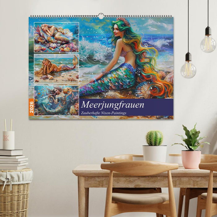 Meerjungfrauen. Zauberhafte Nixen-Paintings (CALVENDO Wandkalender 2026)