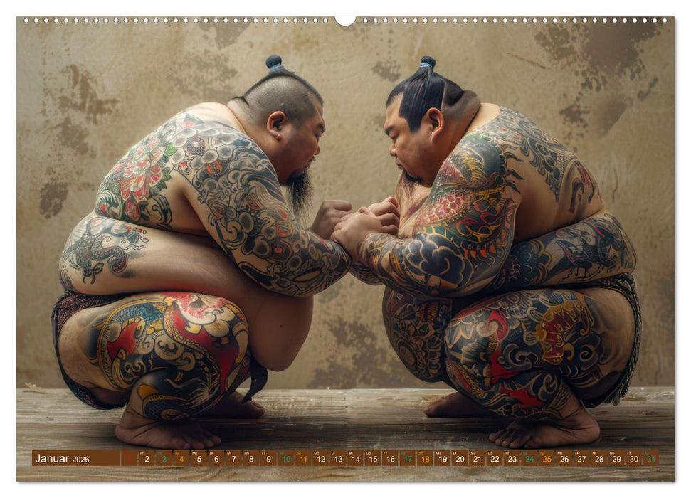 Sumo - Japans schwere Ringer (CALVENDO Premium Wandkalender 2026)