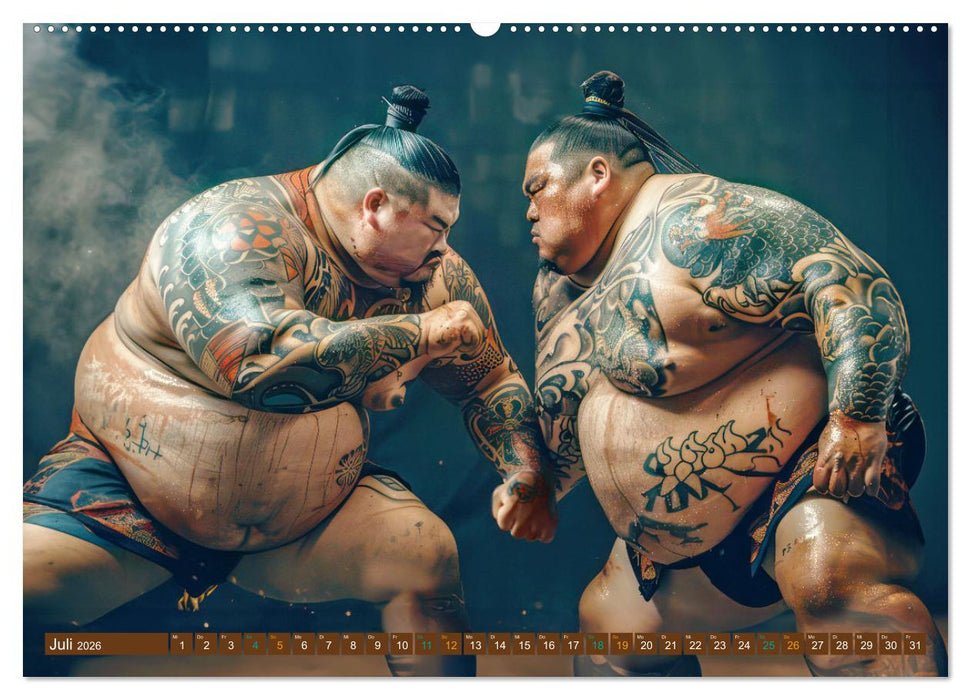 Sumo - Japans schwere Ringer (CALVENDO Premium Wandkalender 2026)