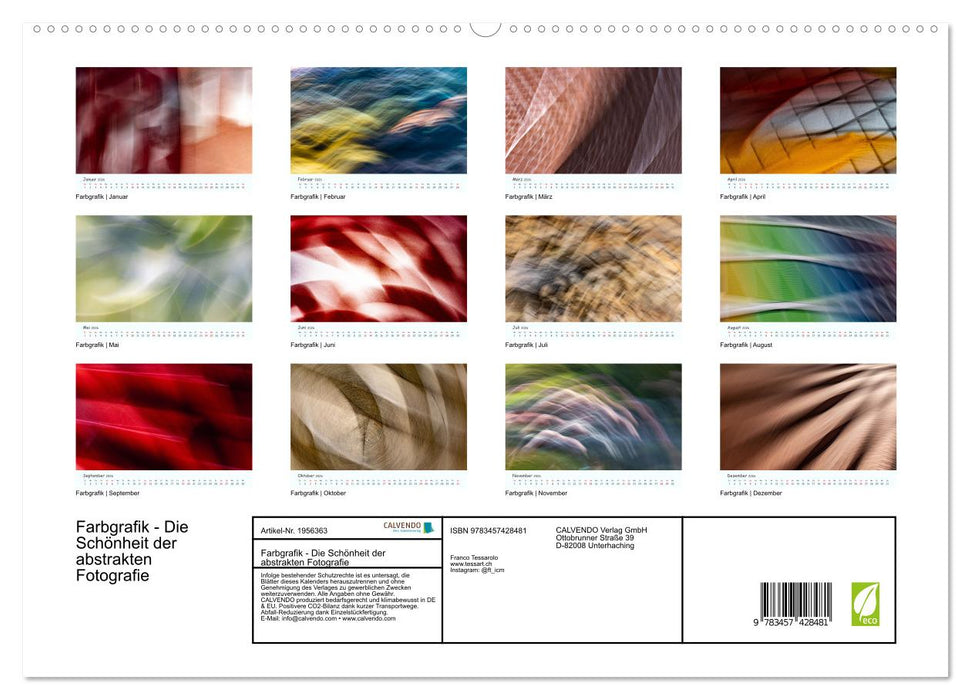 Farbgrafik - Die Schönheit der abstrakten Fotografie (CALVENDO Premium Wandkalender 2026)