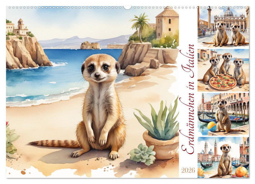 Erdmännchen in Italien (CALVENDO Wandkalender 2026)