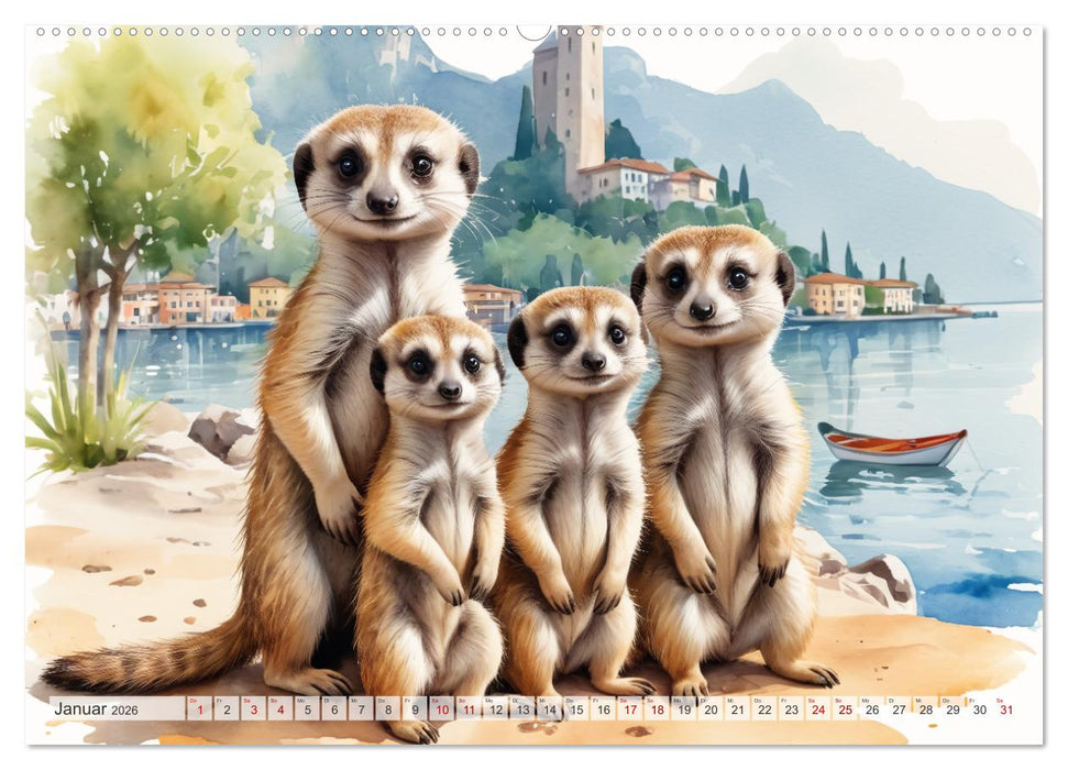 Erdmännchen in Italien (CALVENDO Wandkalender 2026)