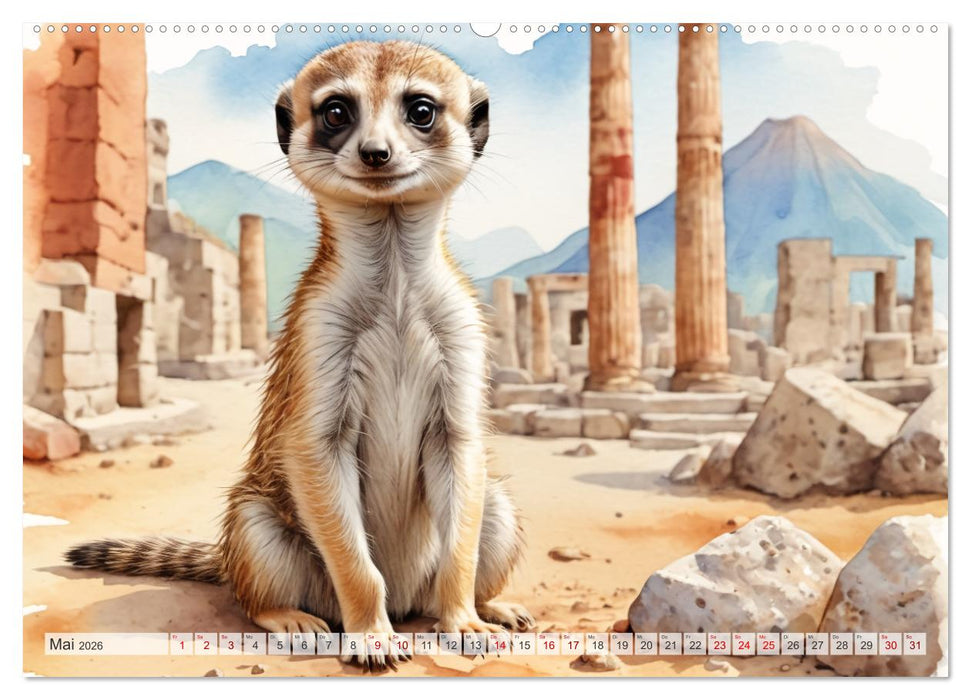 Erdmännchen in Italien (CALVENDO Wandkalender 2026)