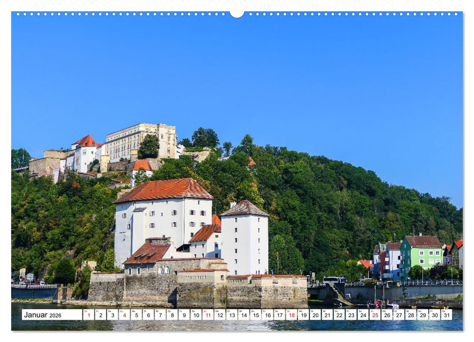 Passau die Barockstadt an der Donau (CALVENDO Premium Wandkalender 2026)