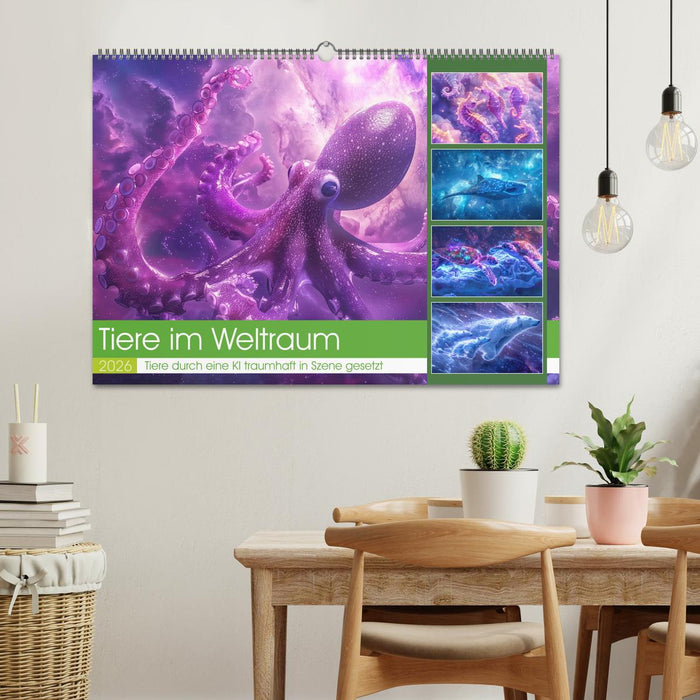 Tiere im Weltraum (CALVENDO Wandkalender 2026)