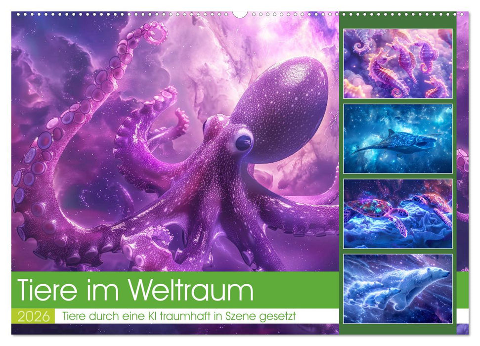 Tiere im Weltraum (CALVENDO Wandkalender 2026)