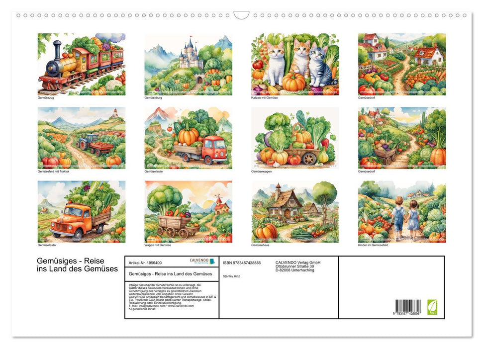 Gemüsiges - Reise ins Land des Gemüses (CALVENDO Wandkalender 2026)