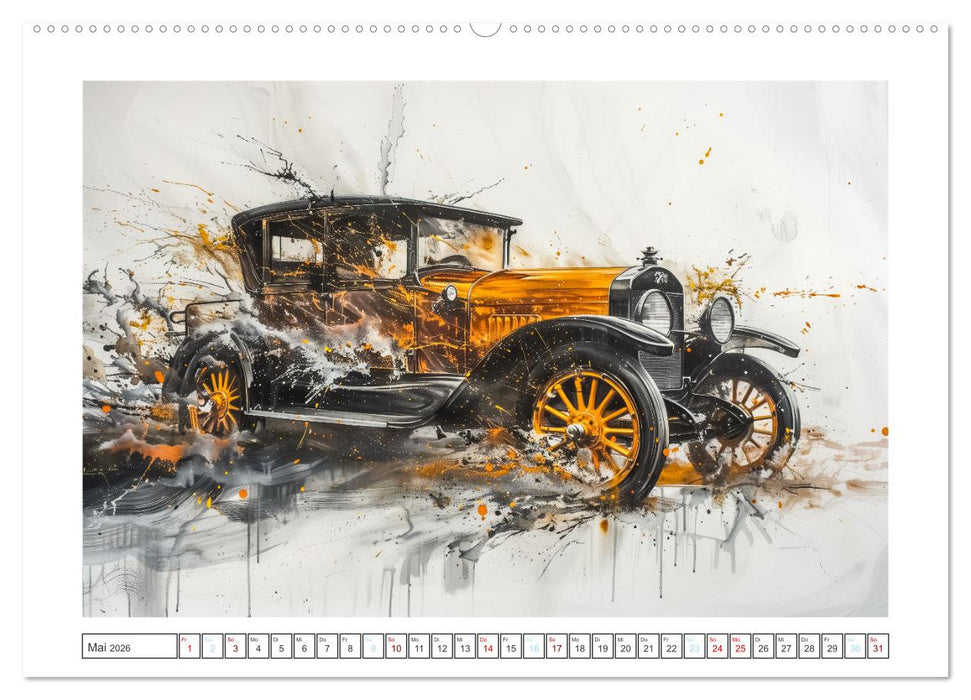 Aquarell Oldtimer (CALVENDO Wandkalender 2026)