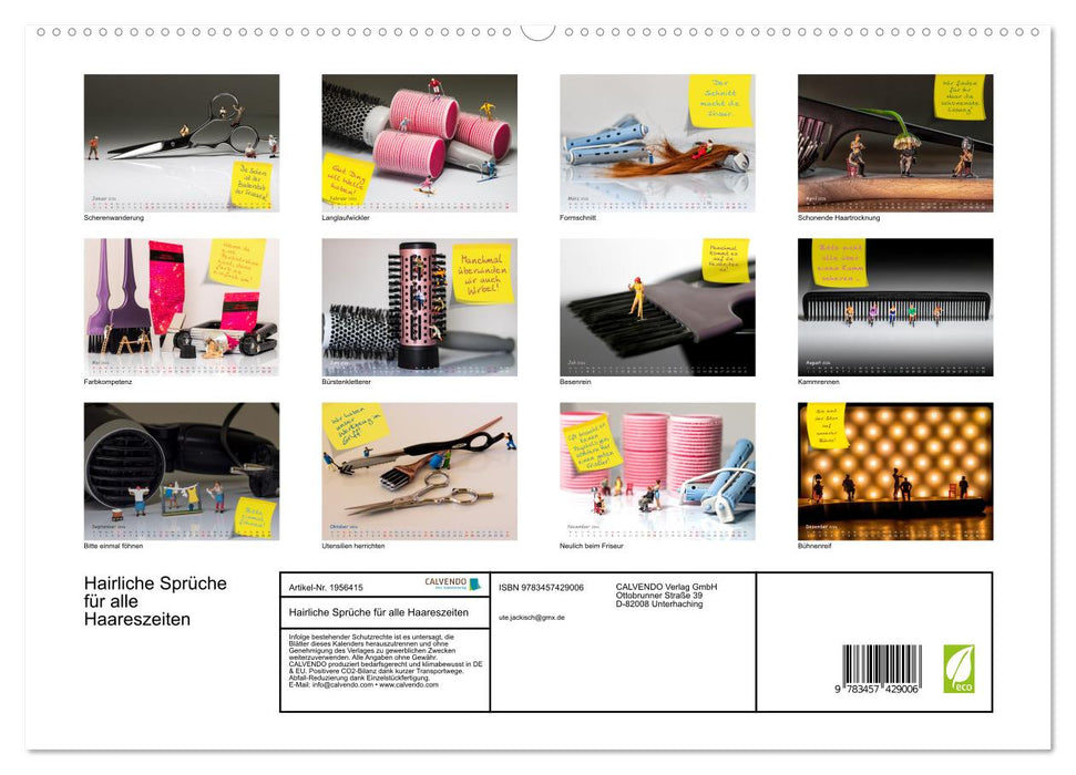 Hairliche Sprüche für alle Haareszeiten (CALVENDO Premium Wandkalender 2026)