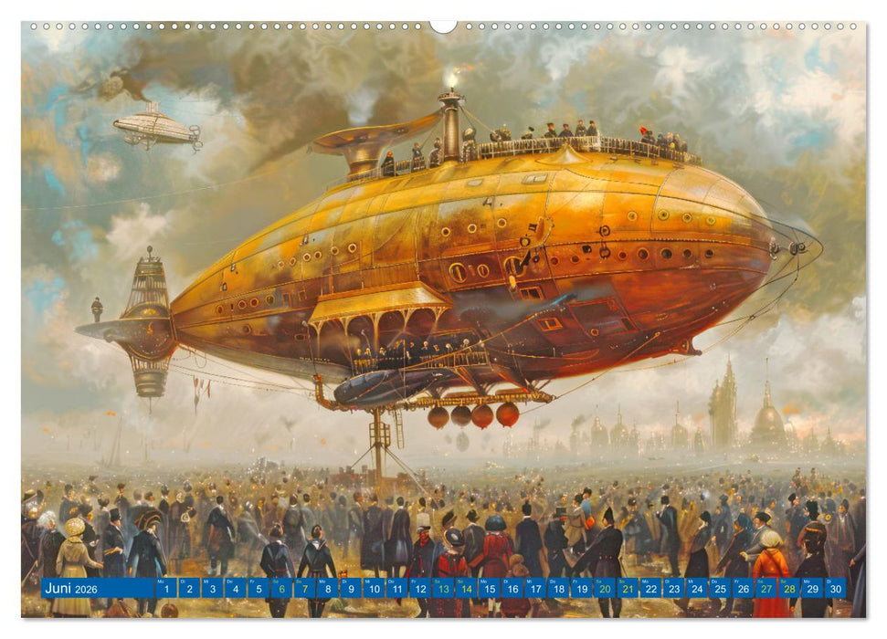 Steampunk Luftschiffe mit einer surrealen Note (CALVENDO Premium Wandkalender 2026)