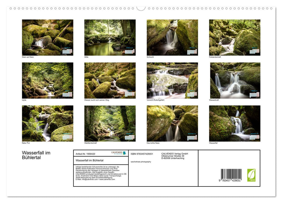 Wasserfall im Bühlertal (CALVENDO Premium Wandkalender 2026)
