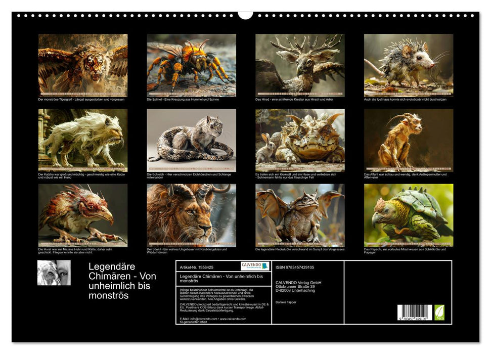 Legendäre Chimären - Von unheimlich bis monströs (CALVENDO Wandkalender 2026)