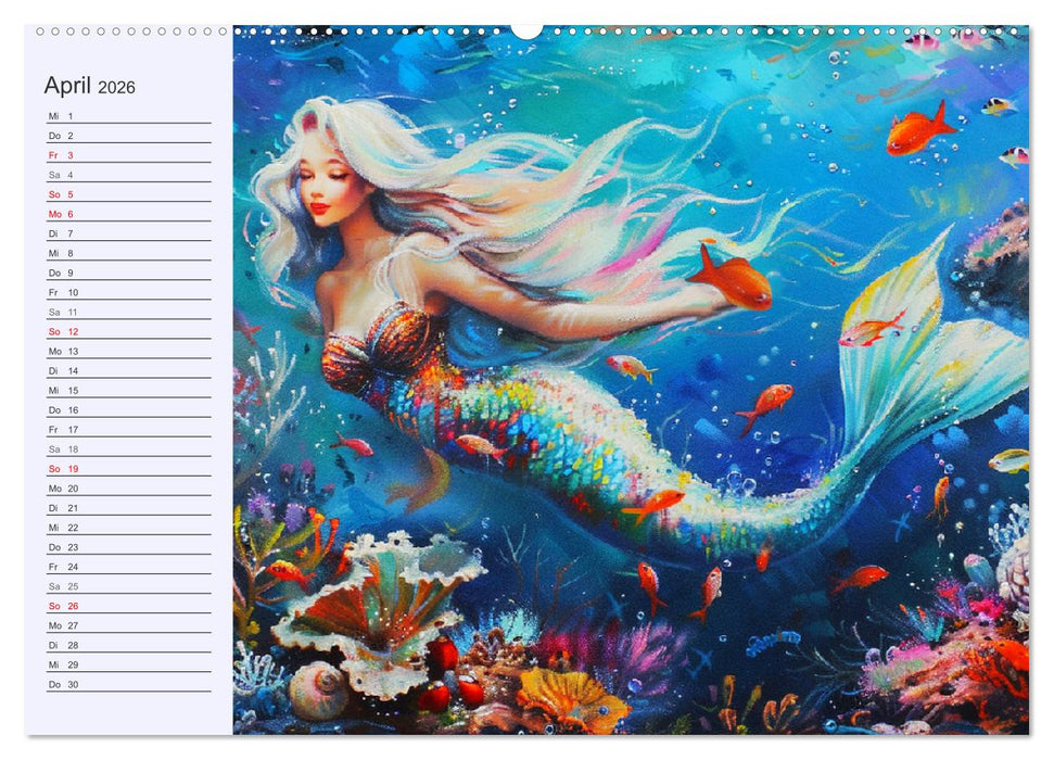 Meerjungfrauen. Zauberhafte Nixen-Paintings (CALVENDO Premium Wandkalender 2026)