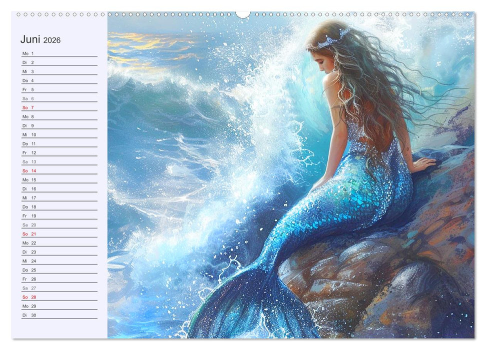 Meerjungfrauen. Zauberhafte Nixen-Paintings (CALVENDO Premium Wandkalender 2026)