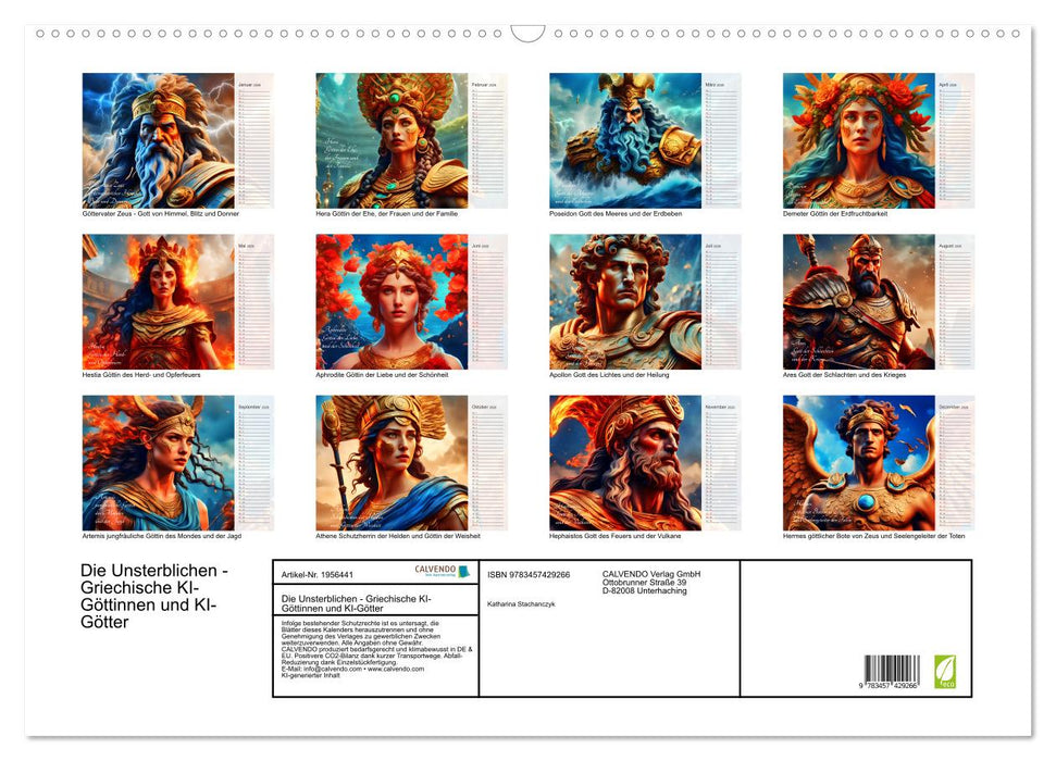 Die Unsterblichen - Griechische KI-Göttinnen und KI-Götter (CALVENDO Wandkalender 2026)