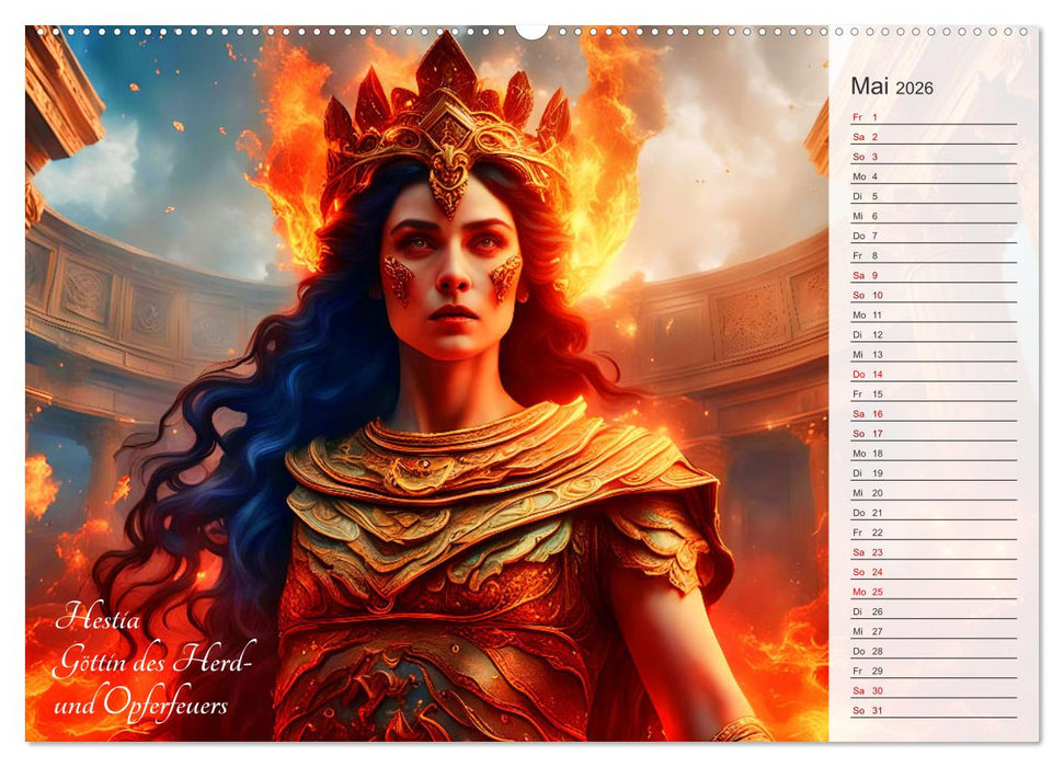 Die Unsterblichen - Griechische KI-Göttinnen und KI-Götter (CALVENDO Wandkalender 2026)