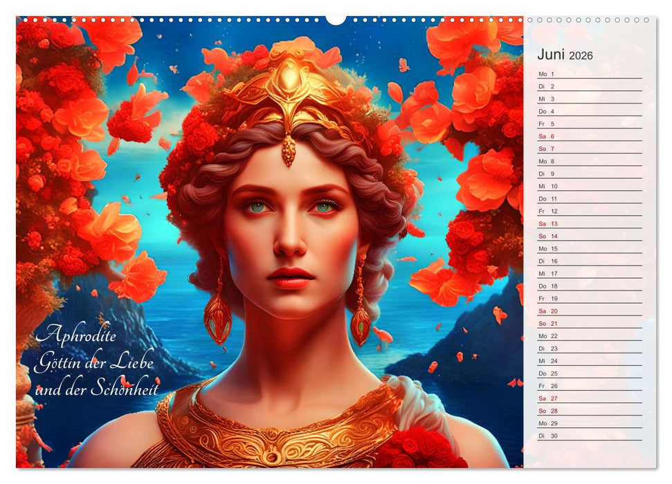 Die Unsterblichen - Griechische KI-Göttinnen und KI-Götter (CALVENDO Wandkalender 2026)
