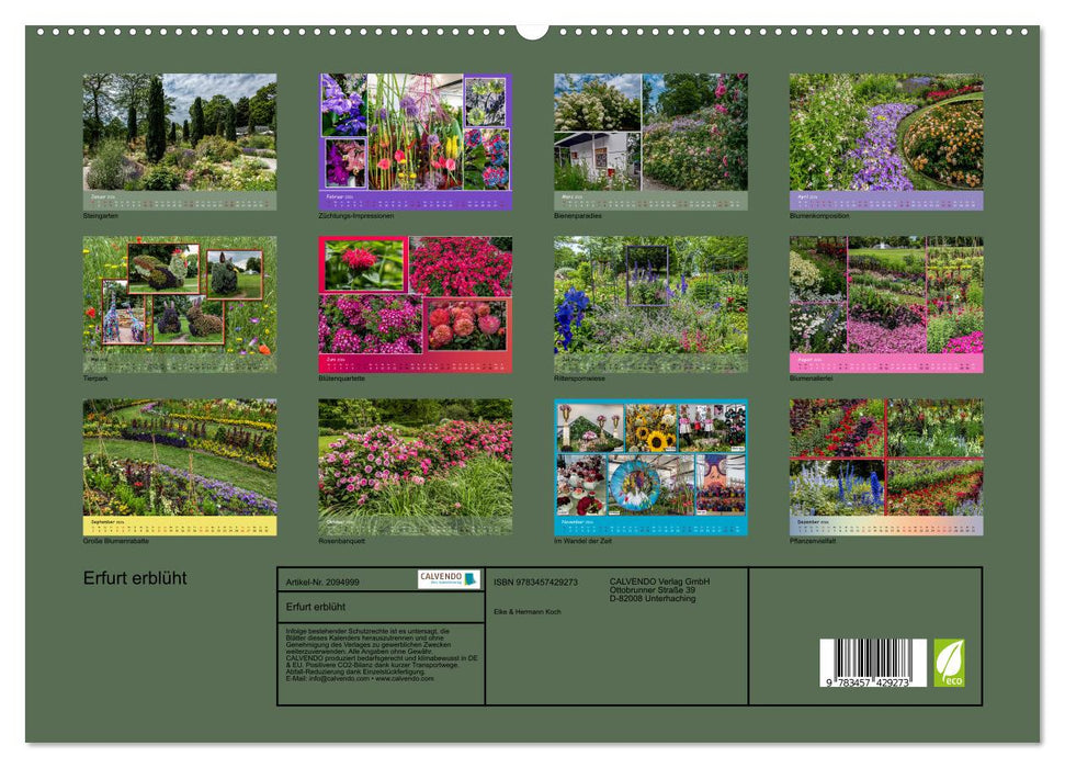 Erfurt erblüht (CALVENDO Premium Wandkalender 2026)