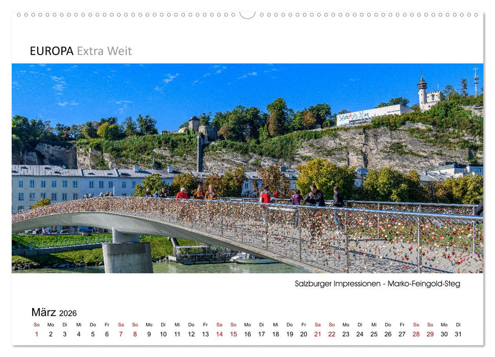 Salzburger Impressionen - Panoramabilder (CALVENDO Premium Wandkalender 2026)
